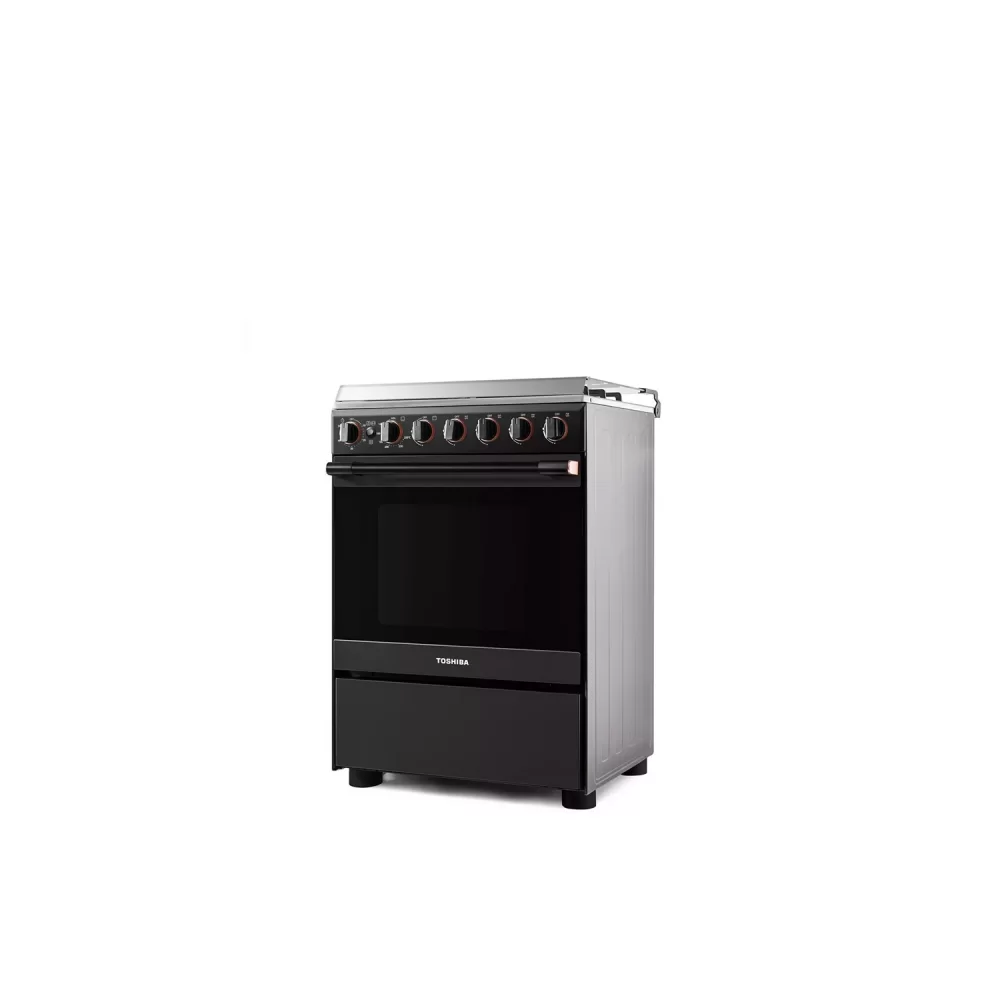 Toshiba Gas Cooker 4Burner 60X60 Full Safety Black Grey TBA 24BMG4G089KS SA TBA24BMG4G089